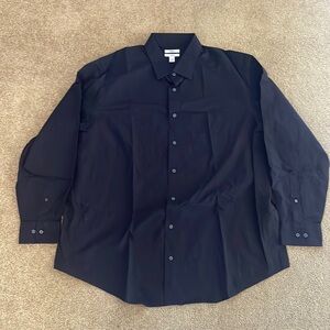 Croft & Barrow No Iron Classic Fit Black Button Down Shirt - Size 18 34/5B - EUC